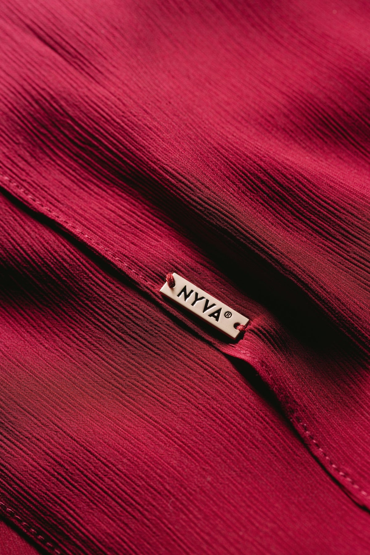 Crimson — Instant Crinkle Chiffon Hijab with Built-in Magnets