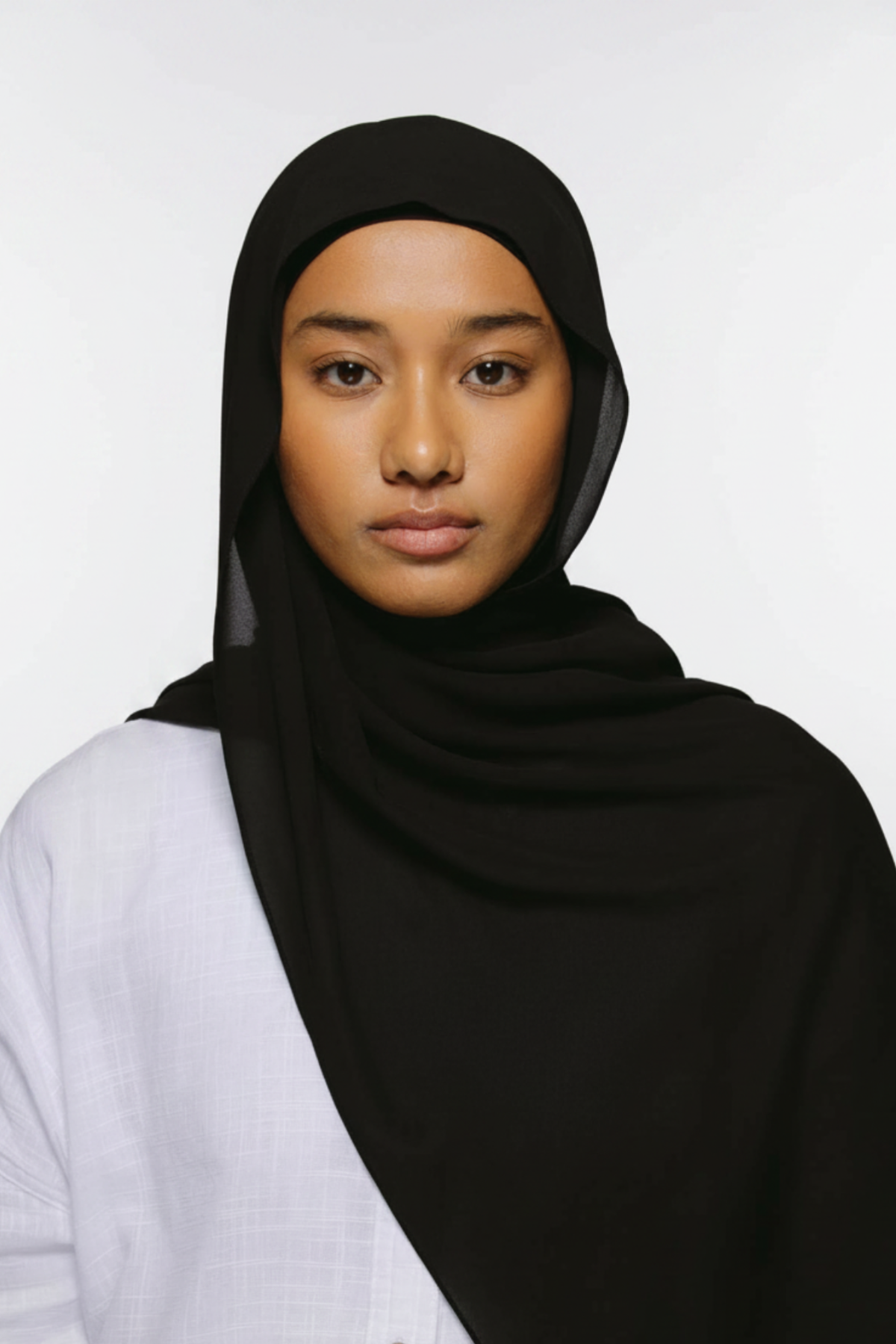 Black — Instant Chiffon Hijab with Built-in Magnets