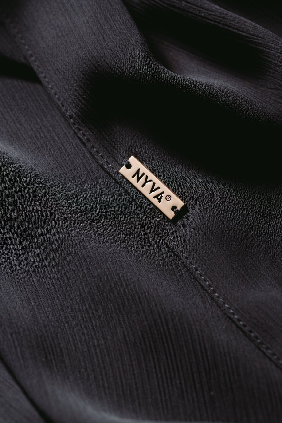 Black — Instant Crinkle Chiffon Hijab with Built-in Magnets
