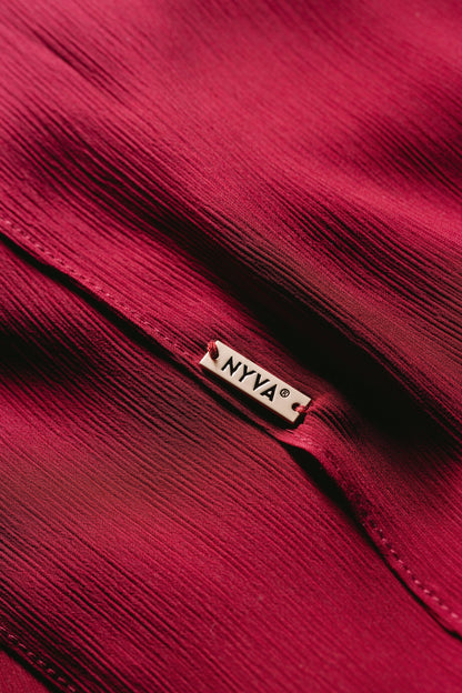 Crimson — Instant Crinkle Chiffon Hijab with Built-in Magnets