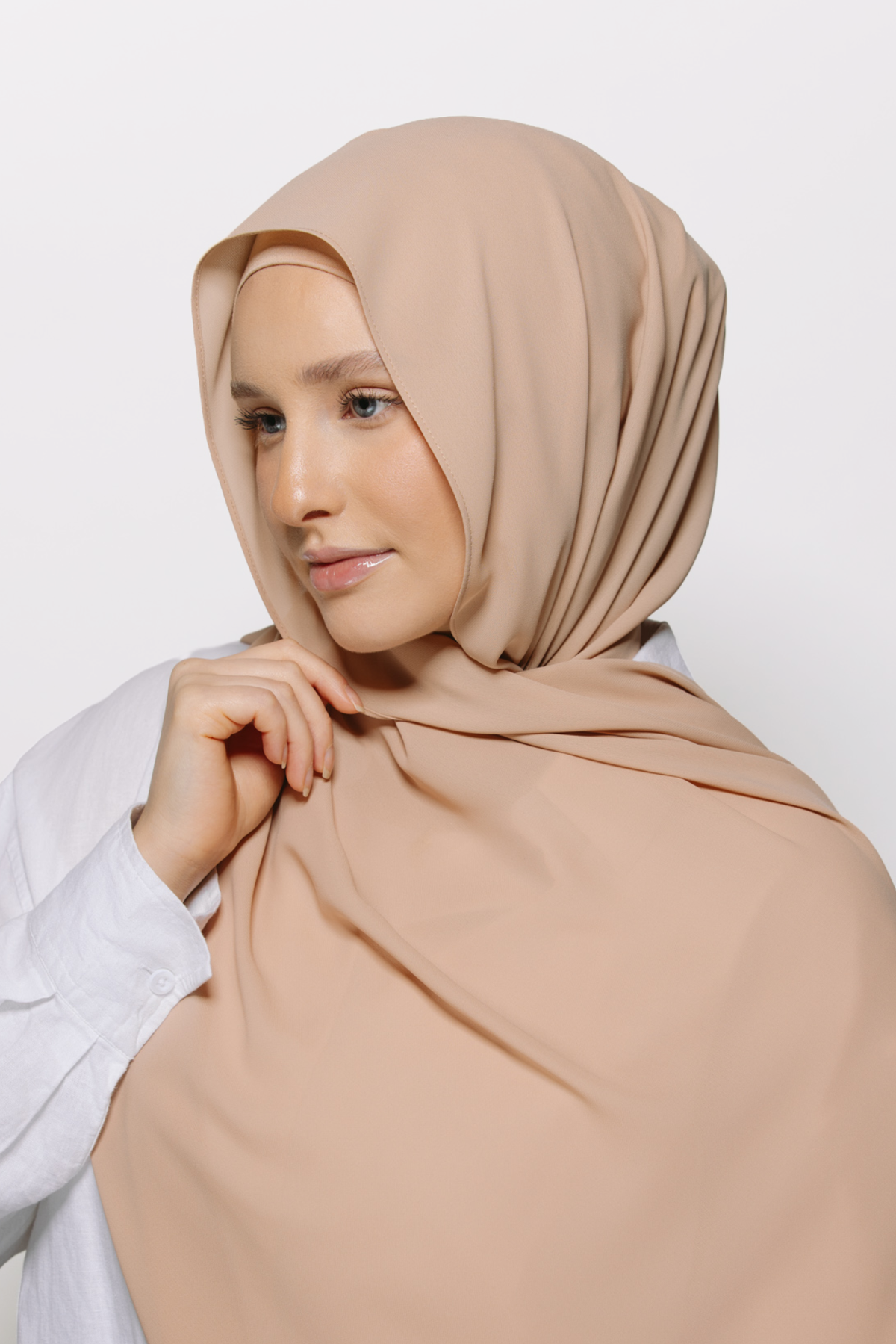 Nude — Instant Chiffon Hijab with Built-in Magnets